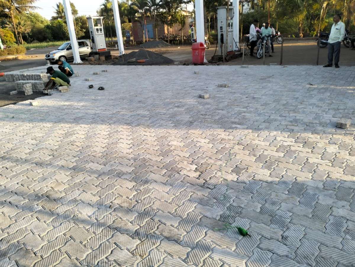 Petrol pump pavers